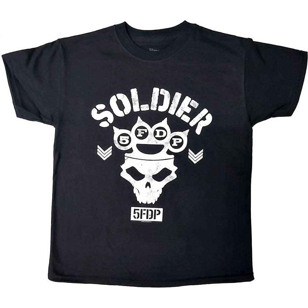 Five Finger Death Punch Kids T-Shirt: Soldier (Black)