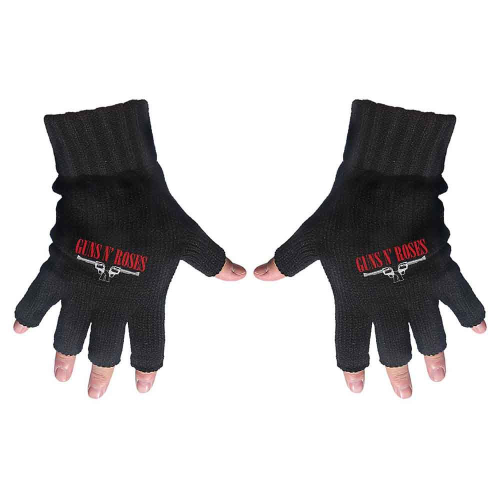 Guns N' Roses Unisex Fingerless Gloves: Logo & Pistols (Black)