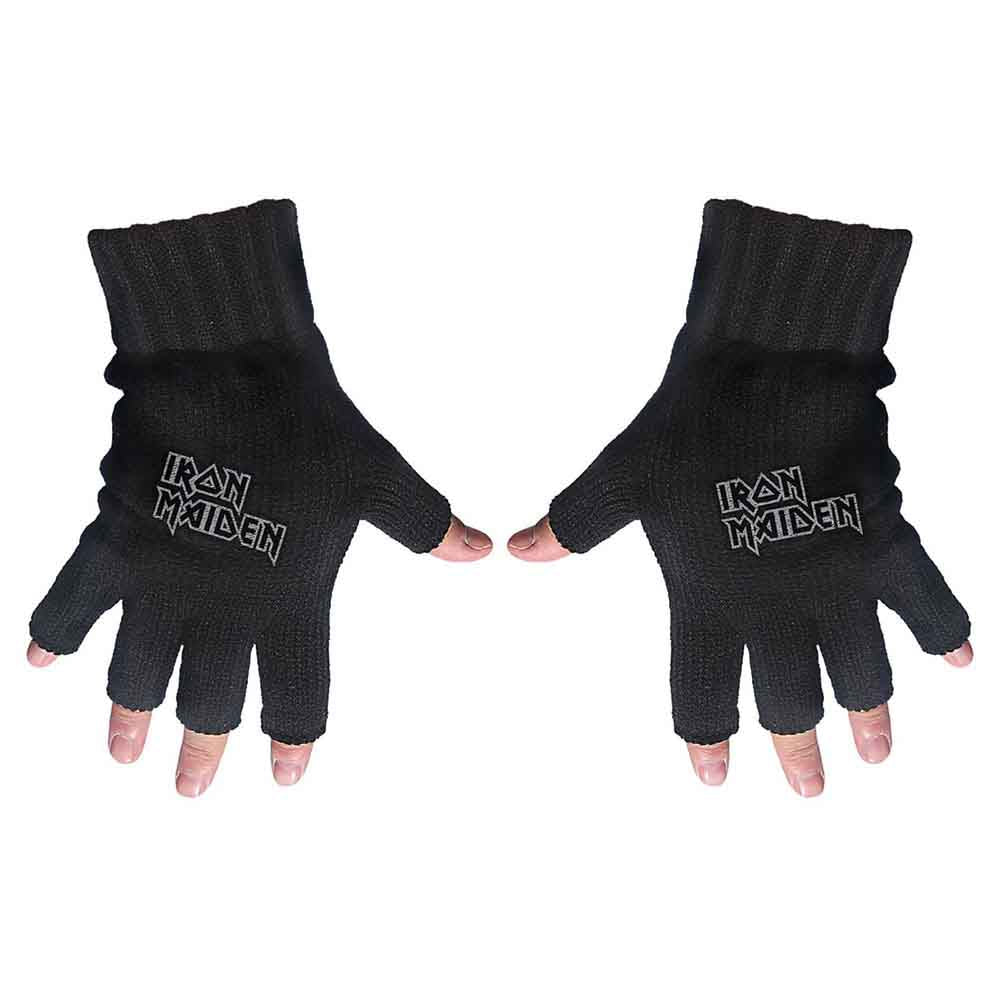 Iron Maiden Unisex Fingerless Gloves: Logo (Black)
