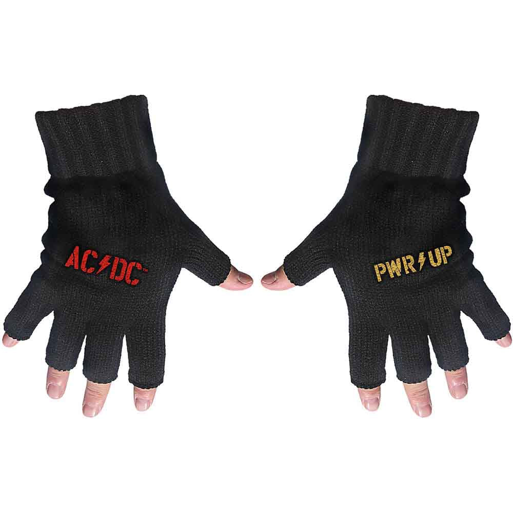 AC/DC Unisex Fingerless Gloves: PWR-UP Logo (Black)