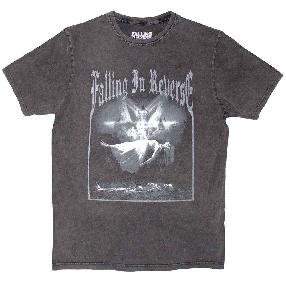 Falling In Reverse Unisex Stone Wash T-Shirt: Floating (Charcoal Grey)