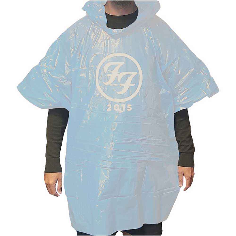 Foo Fighters Unisex Poncho: Black FF (White) (Ex-Tour)