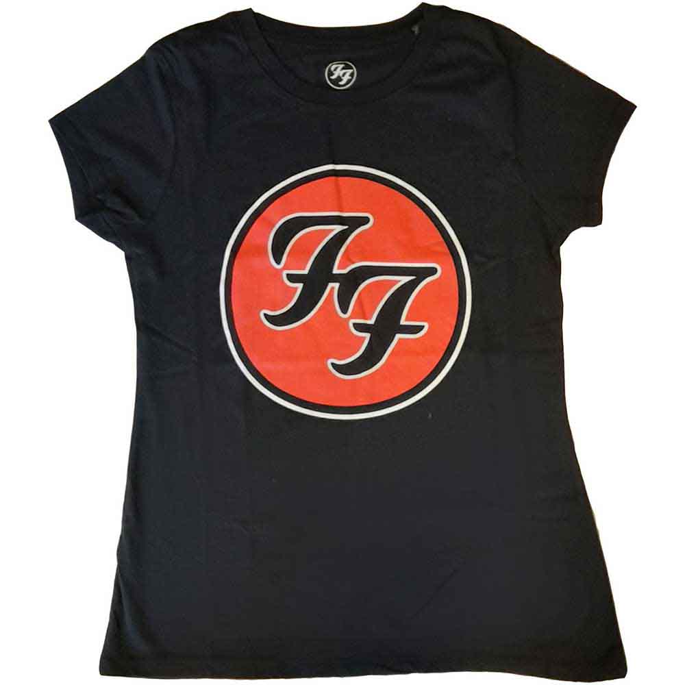 Foo Fighters Ladies T-Shirt: FF Logo (Black)