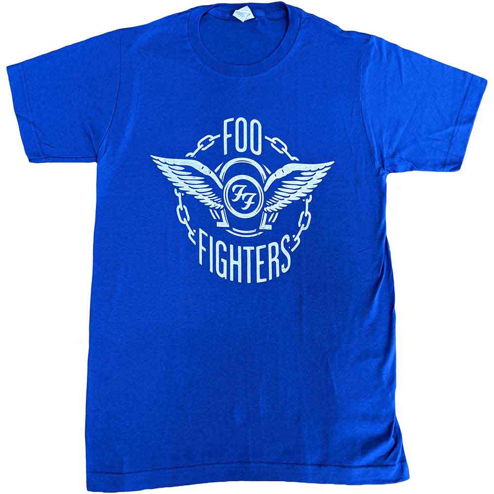 Foo Fighters Unisex T-Shirt: Wings (Blue) (Ex-Tour) (Small)