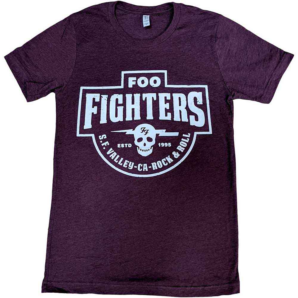 Foo Fighters Unisex T-Shirt: SF Valley (Maroon Red) (Ex-Tour) (Small)