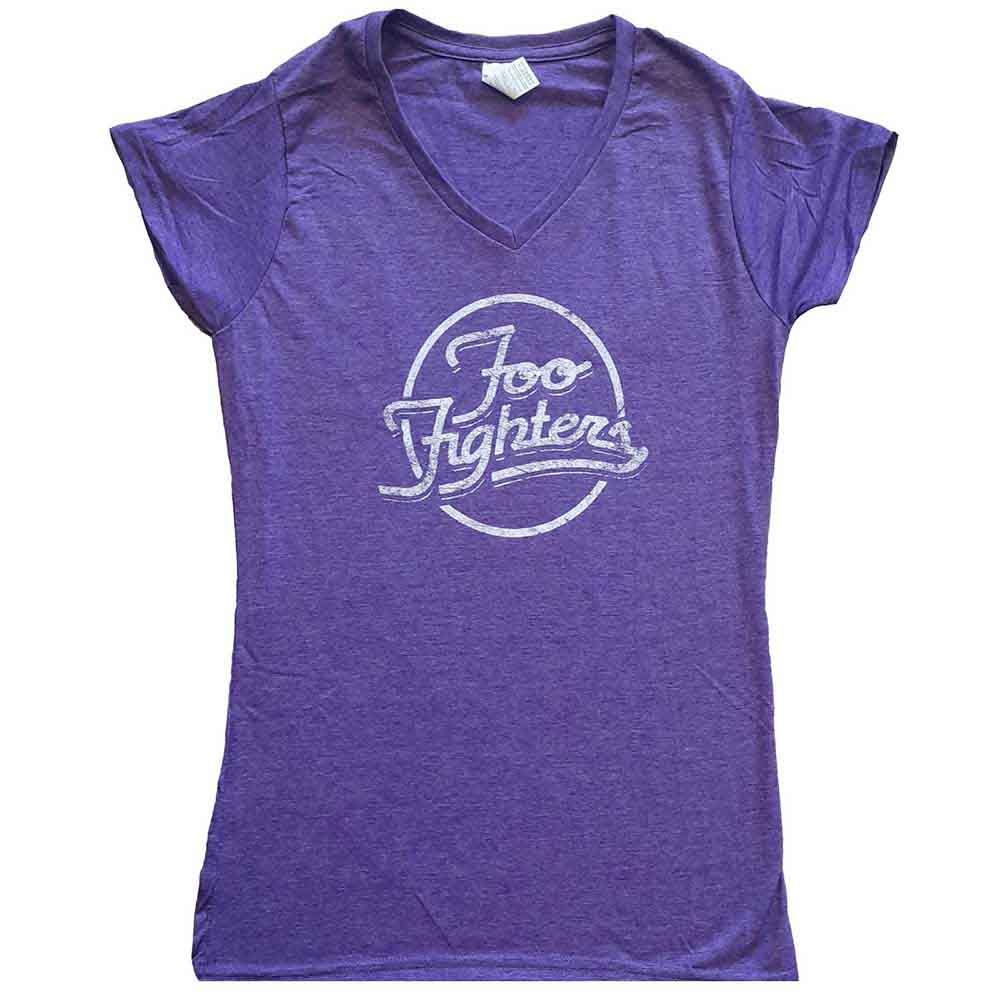 Foo Fighters Ladies T-Shirt: Text Logo (Purple) (Ex-Tour)