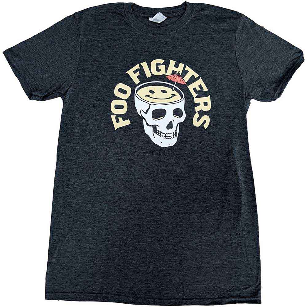 Foo Fighters Unisex T-Shirt: Skull Cocktail (Heather) (Ex-Tour)