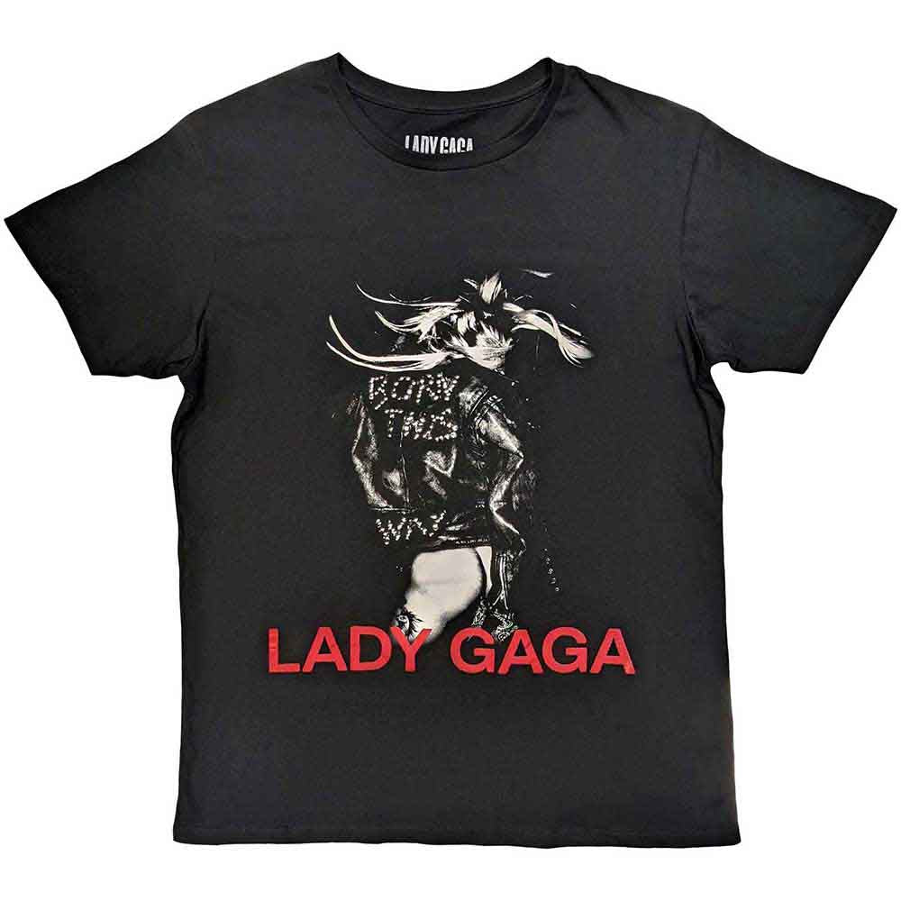 Lady Gaga Unisex T-Shirt: Leather Jacket (Black)