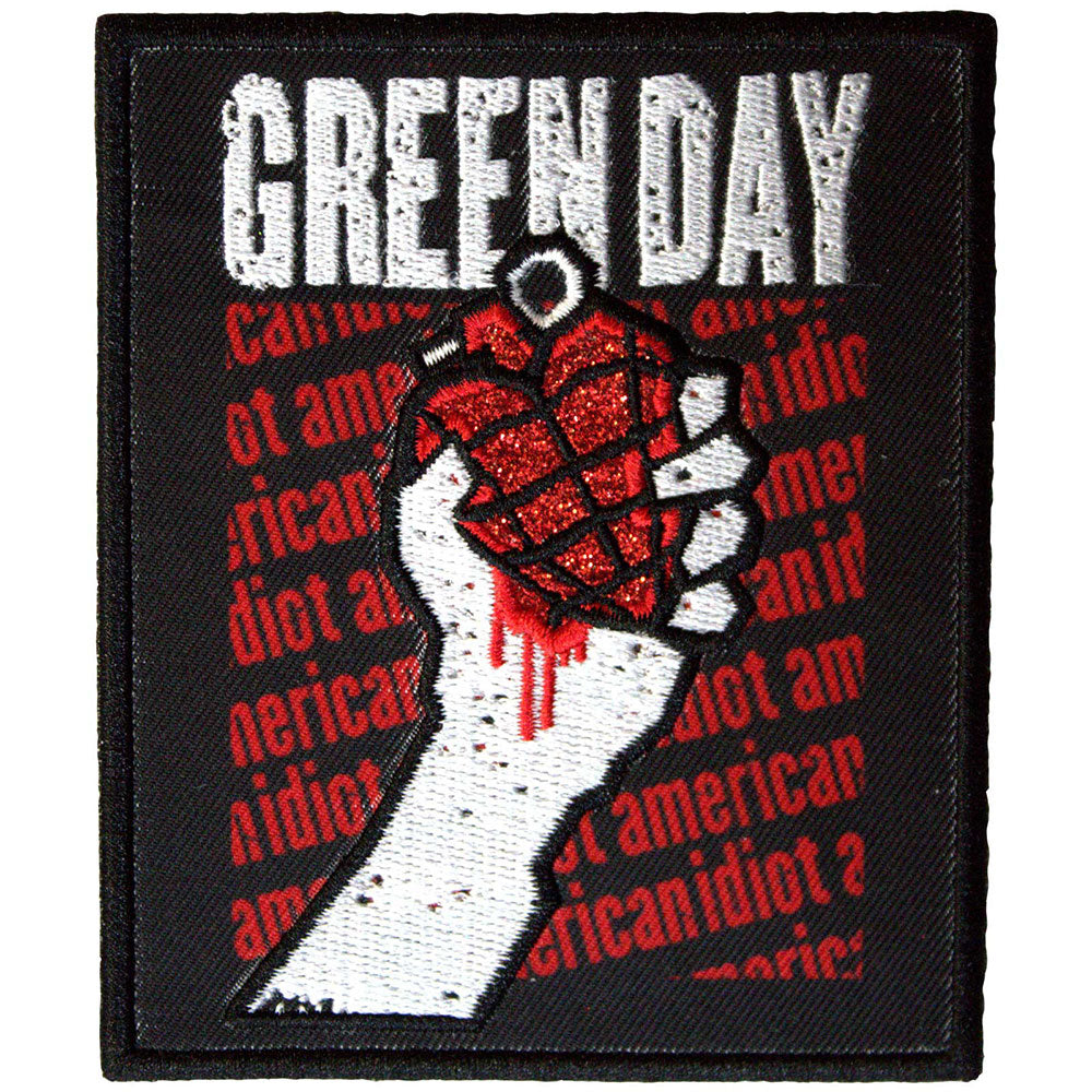 Green Day Standard Patch: American Idiot Text Repeat