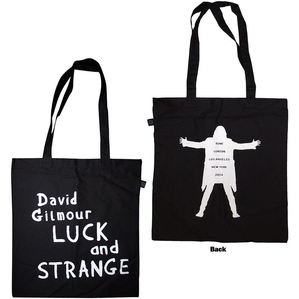 David Gilmour Cotton Tote Bag: Luck & Strange (Black) (Ex-Tour)