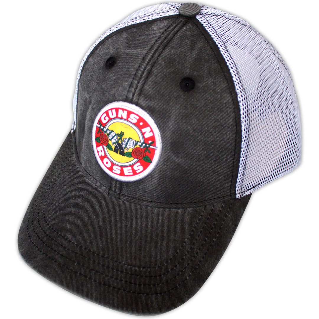 Guns N' Roses Unisex Mesh Back Cap: Vintage Logo (Charcoal Grey & White)