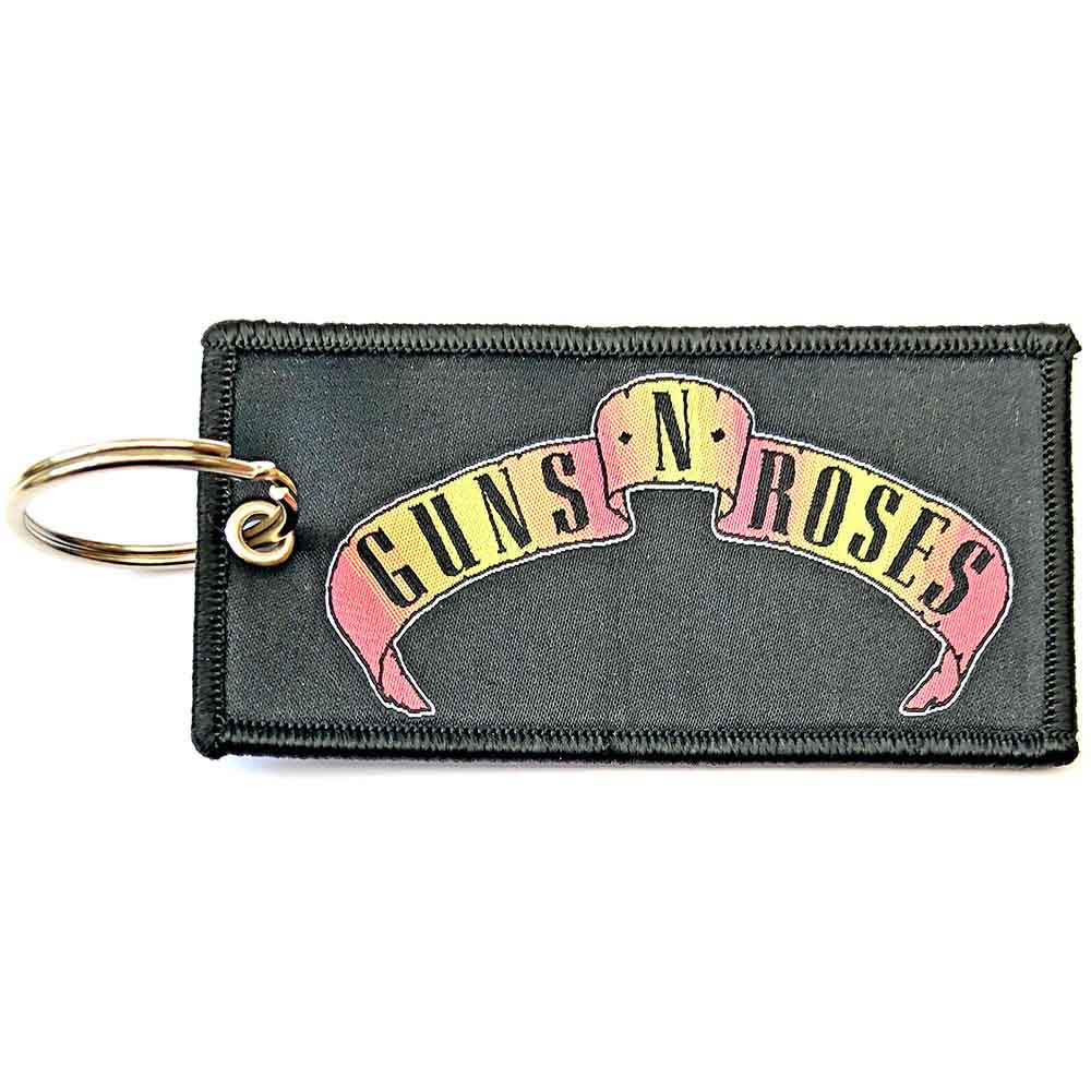 Guns N' Roses Patch Keychain: Scroll Logo (Double Sided)
