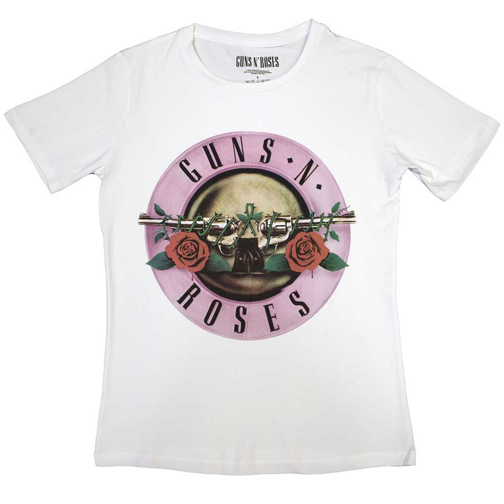 Guns N' Roses Ladies T-Shirt: Classic Logo (White)