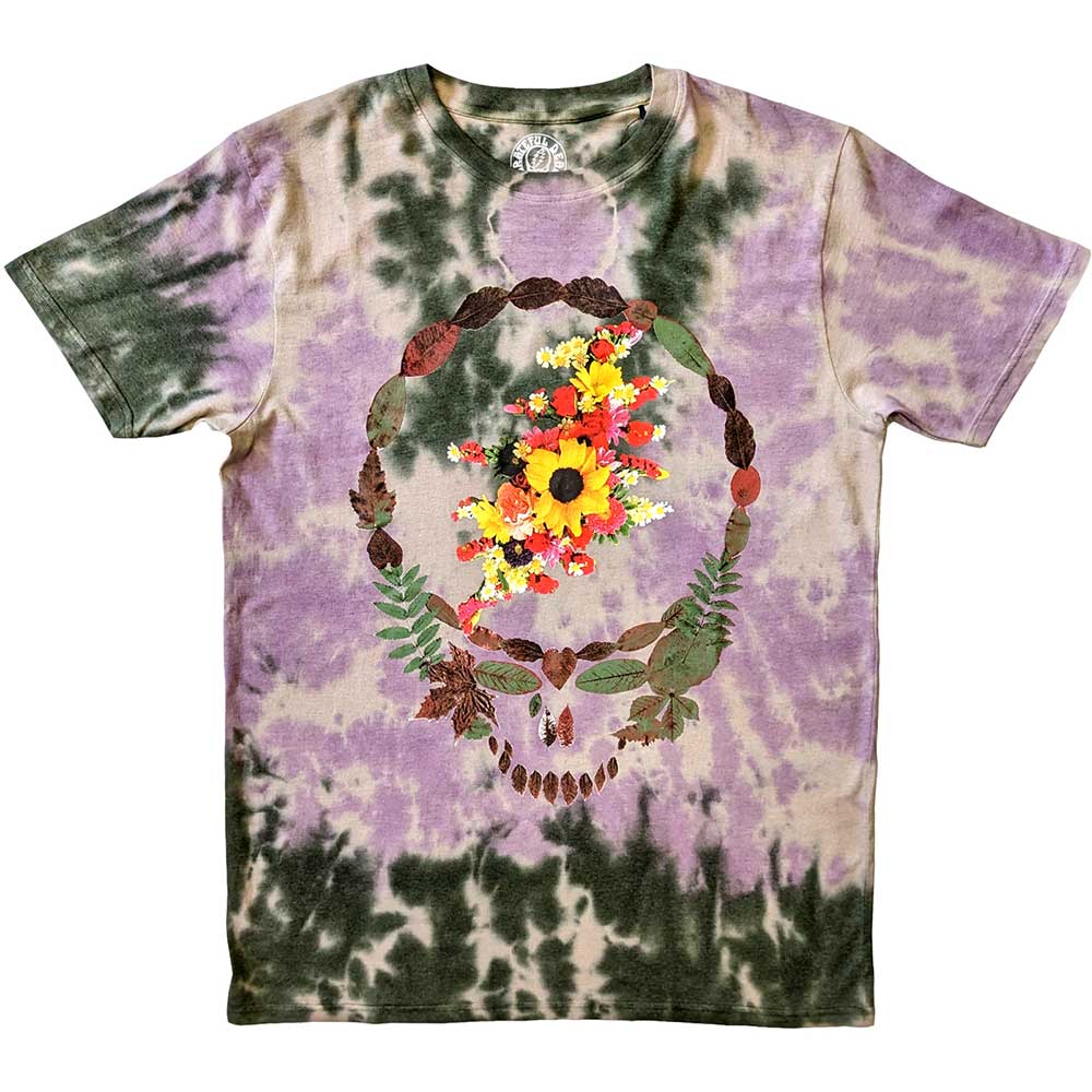 Grateful Dead Unisex T-Shirt: Dead Leaves & Bouquet (Natural) (Wash Collection)