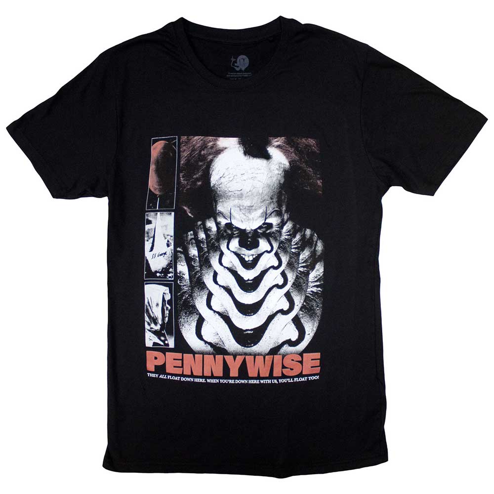 IT Unisex T-Shirt: Pennywise You'll Never Float Too (Black)