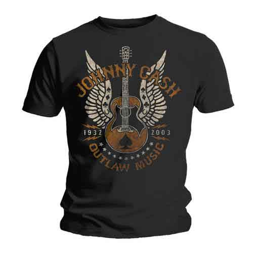 Johnny Cash Unisex T-Shirt: Outlaw (Black)