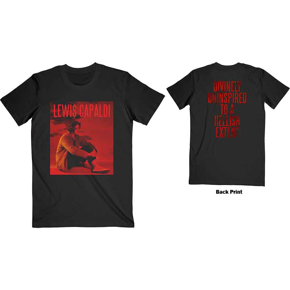 Lewis Capaldi Unisex T-Shirt: Divinely Uninspired (Black) (Back Print)