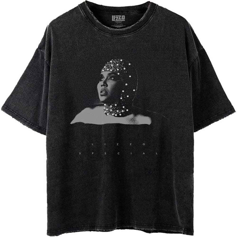 Lizzo Unisex T-Shirt: Special Black & White Photo (Black) (Wash Collection)