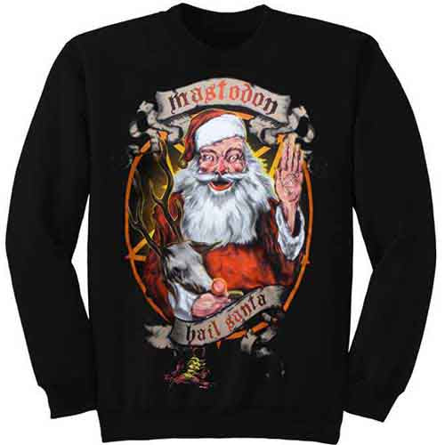 Mastodon Unisex Sweatshirt: Hail Santa Holiday (Black)