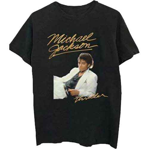 Michael Jackson Unisex T-Shirt: Thriller White Suit (Black)