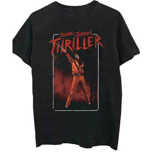 Michael Jackson Unisex T-Shirt: Thriller White Red Suit (Black)