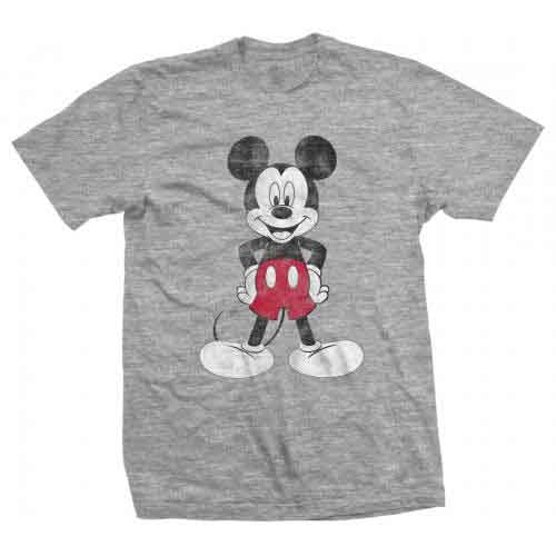 Disney Unisex T-Shirt: Mickey Mouse Pose (Grey)