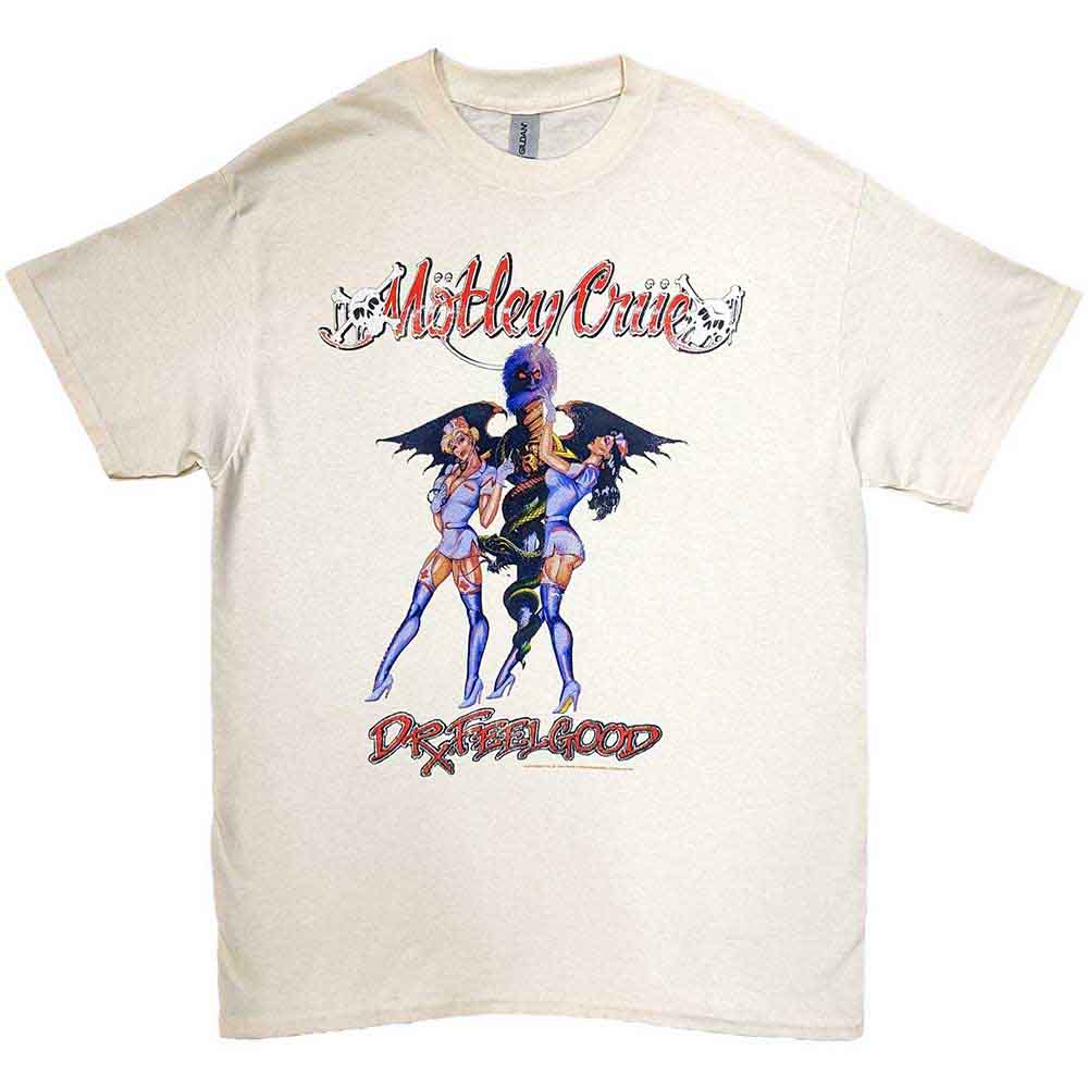 Motley Crue Unisex T-Shirt: Dr Feelgood Vintage (Sand)