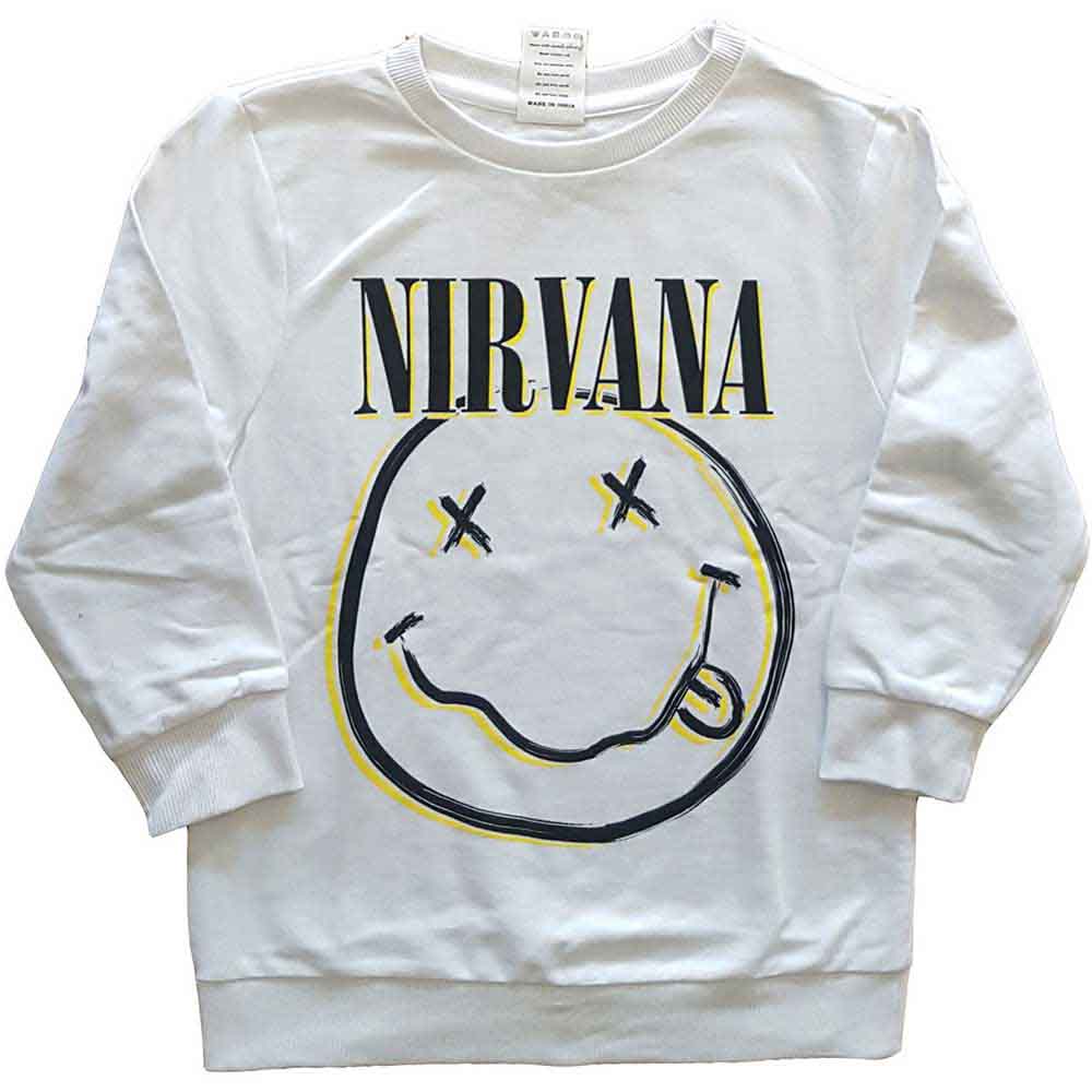 Nirvana Kids Sweatshirt: Inverse Happy Face (White)