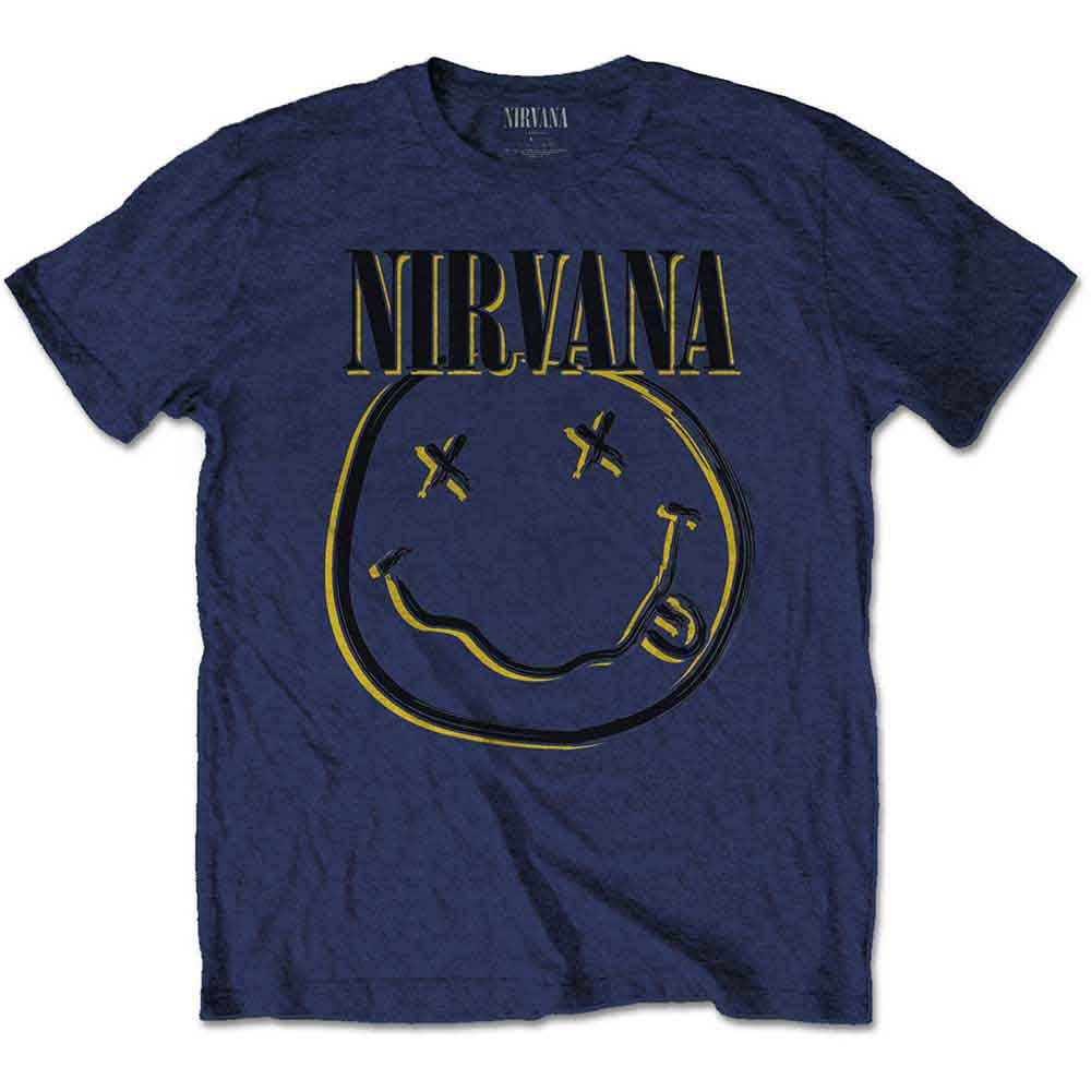 Nirvana Kids T-Shirt: Inverse Happy Face (Navy Blue)