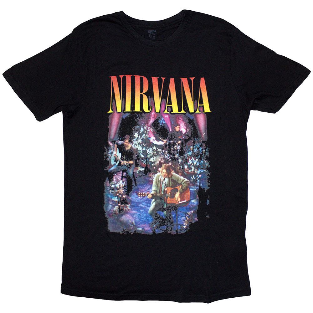 Nirvana Ladies T-Shirt: Unplugged Photo (Black)