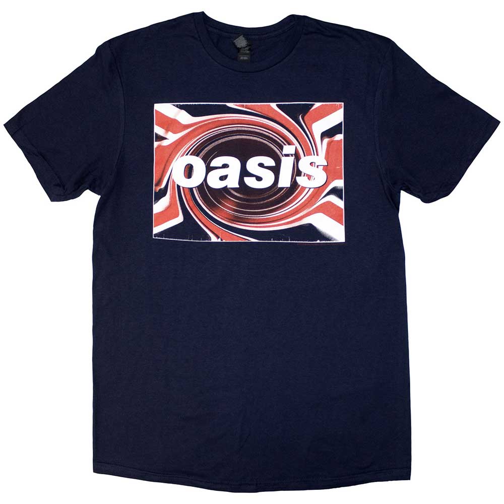 Oasis Unisex T-Shirt: Union Jack (Navy Blue)
