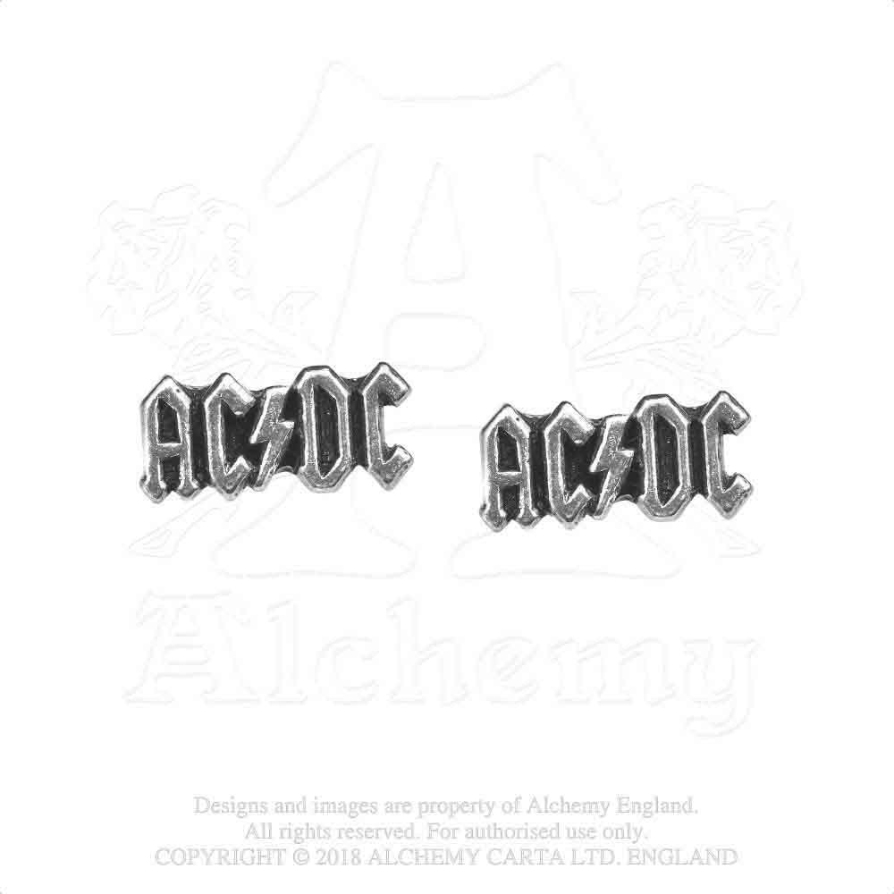 AC/DC Stud Earrings: Logo