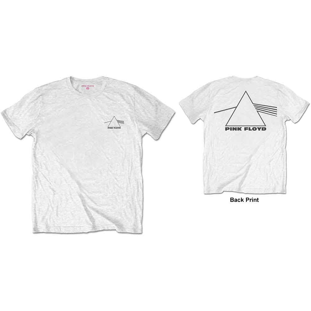 Pink Floyd Unisex Retail Pack T-Shirt: Dark Side of the Moon Prism (White) (Back Print)