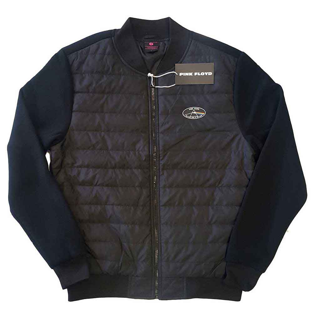 Pink Floyd Unisex Quilted Jacket: Dark Side of the Moon Oval (Black)