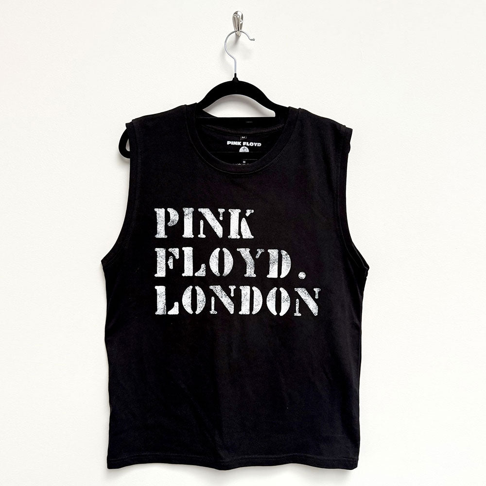 Pink Floyd Unisex Tank T-Shirt: Stencil Logo (Black)