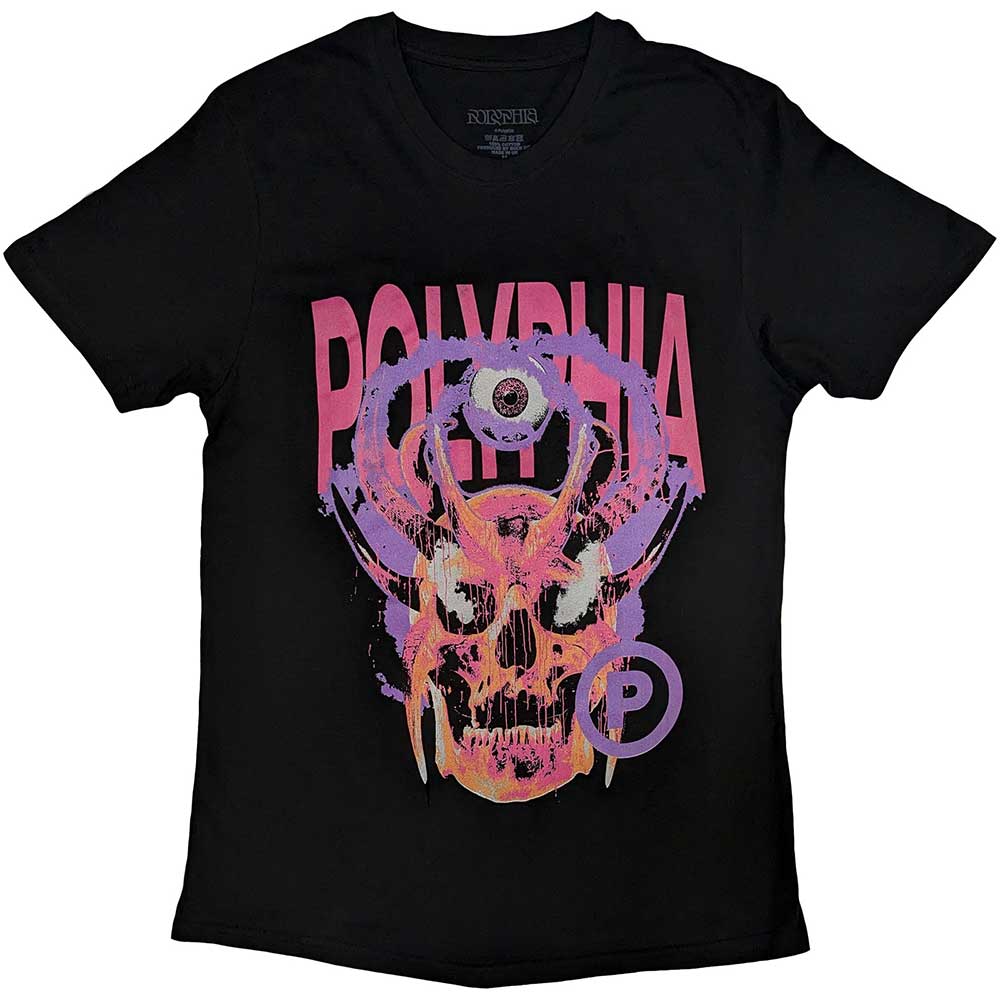 Polyphia Unisex T-Shirt: Skull Circle P (Black)