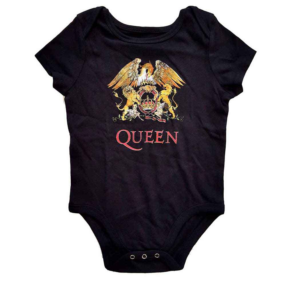 Queen Kids Baby Grow: Classic Crest (Black)