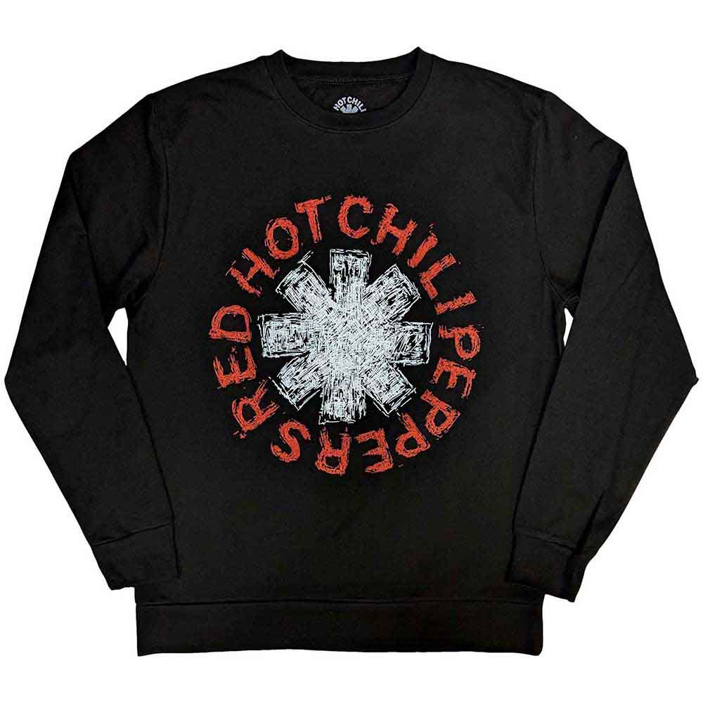 Red Hot Chili Peppers Unisex Sweatshirt: Scribble Asterisk (Black)