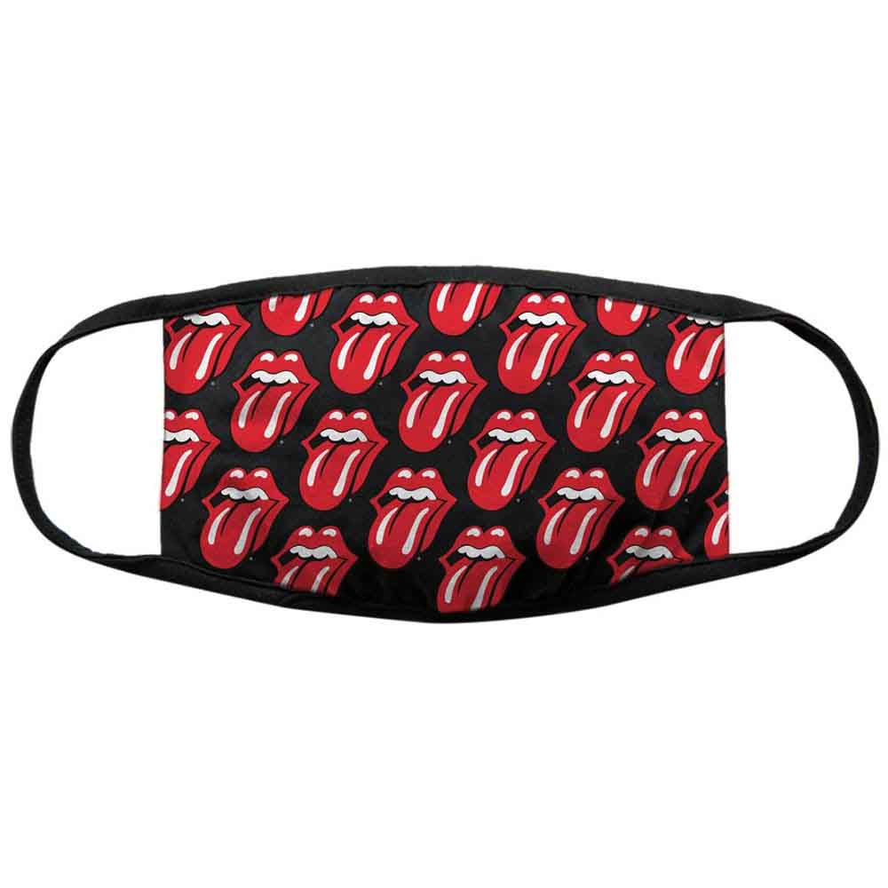 The Rolling Stones Face Mask: Tongue Repeat (Black)