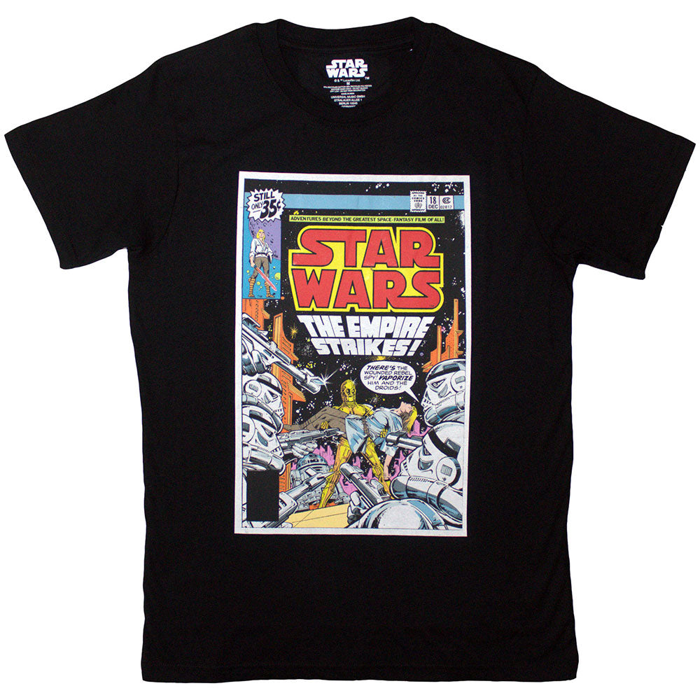 Star Wars Unisex T-Shirt: The Empire Strikes Comic Cover (Black)