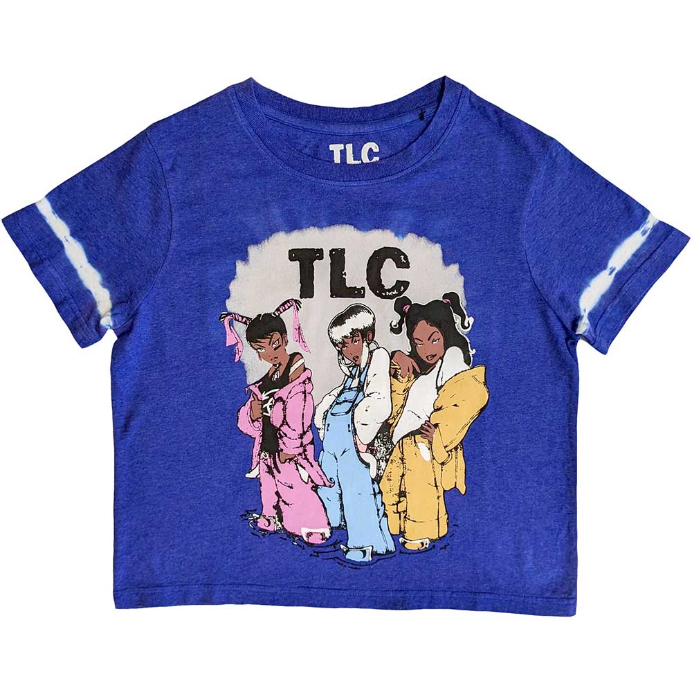 TLC Ladies Crop Top: Cartoon (Blue) (Wash Collection)