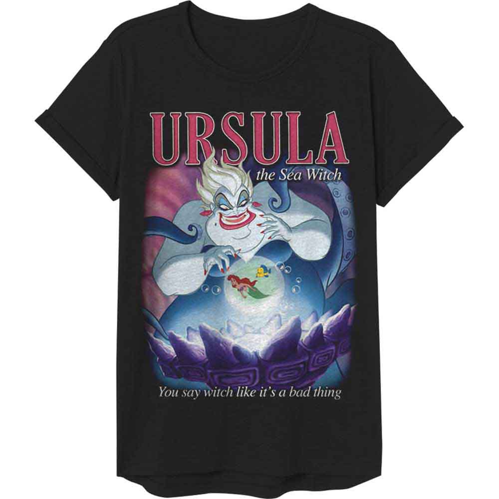 Disney Unisex T-Shirt: The Little Mermaid Ursula Homage (Black)