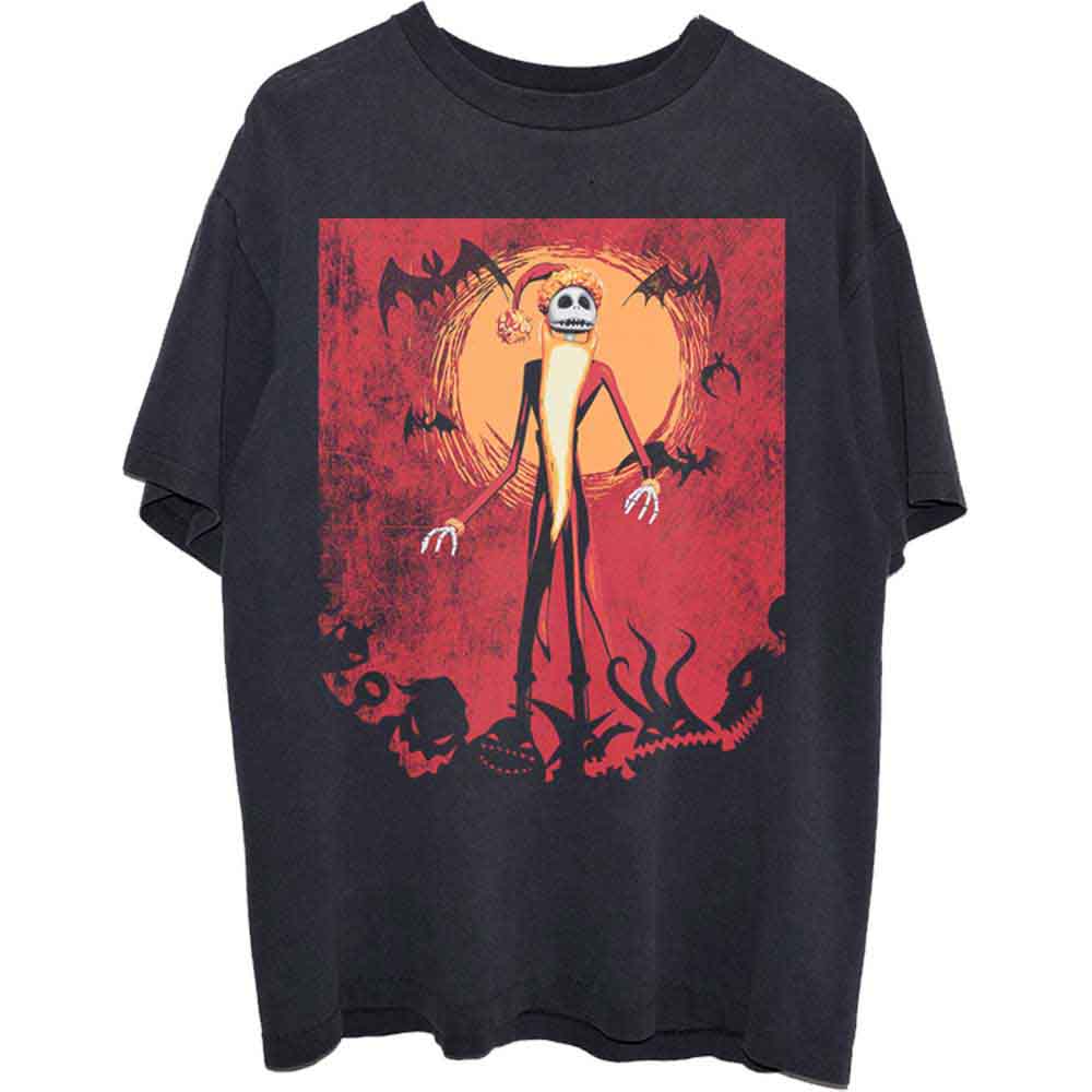 The Nightmare Before Christmas Unisex T-Shirt: Jack Orange Sun (Black)
