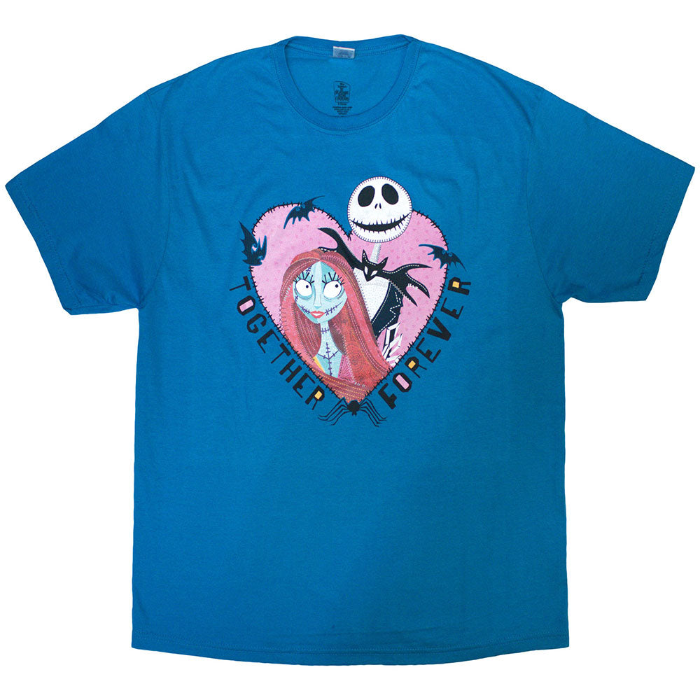 The Nightmare Before Christmas Unisex T-Shirt: Jack & Sally Together Forever (Blue)