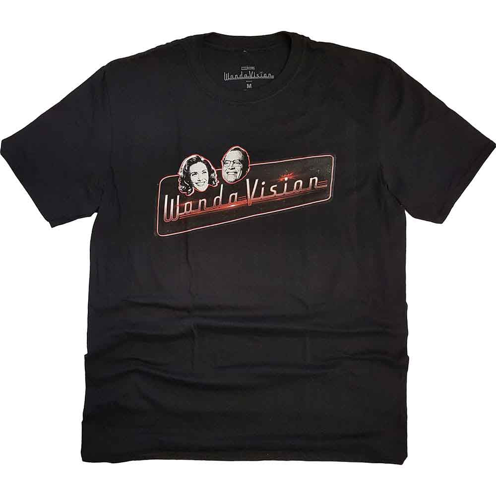 Marvel Comics Unisex T-Shirt: WandaVision Red Logo (Black)