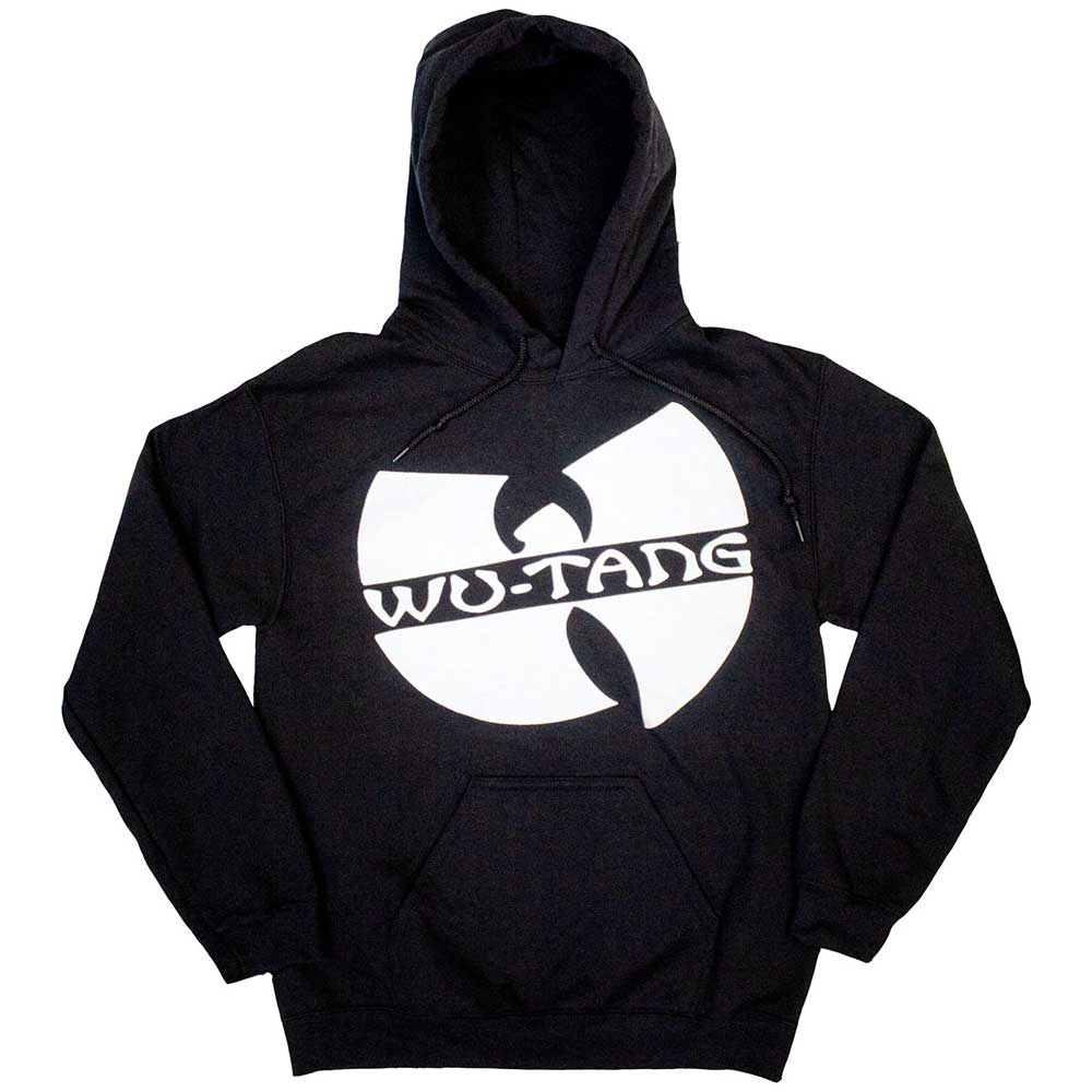 Wu-Tang Clan Unisex Pullover Hoodie: Slanted Logo Mono (Black) (Small)
