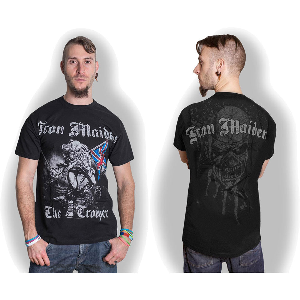 iron maiden - unisex t-shirt (sketched trooper - back print)