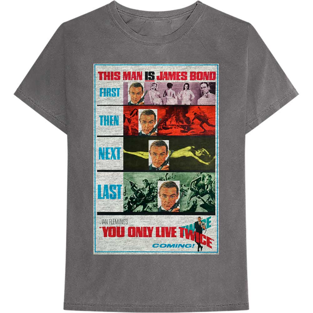 James Bond 007 Unisex T-Shirt: You Only Live Twice (Charcoal Grey)