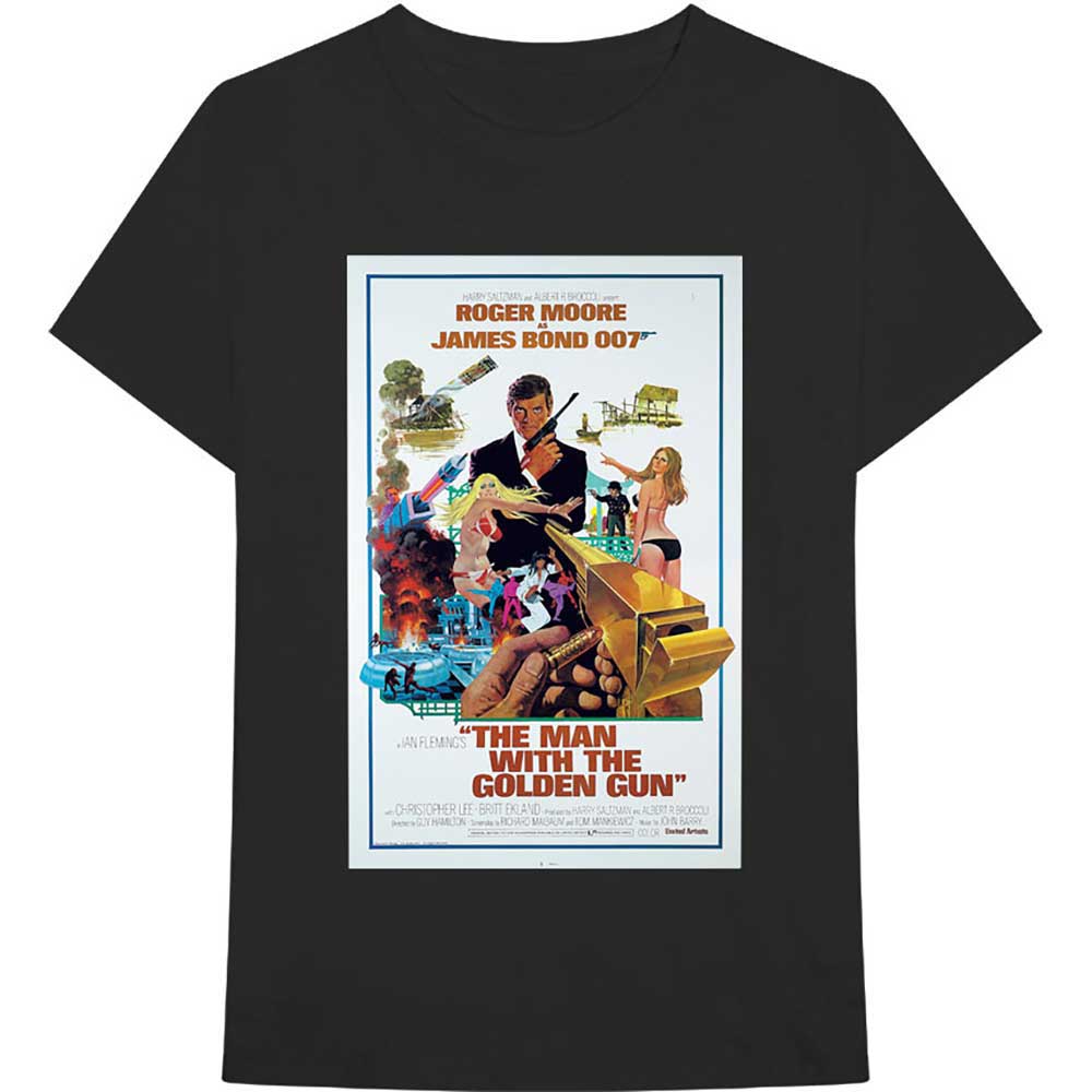 James Bond 007 Unisex T-Shirt: The Man With The Golden Gun Poster (Black)