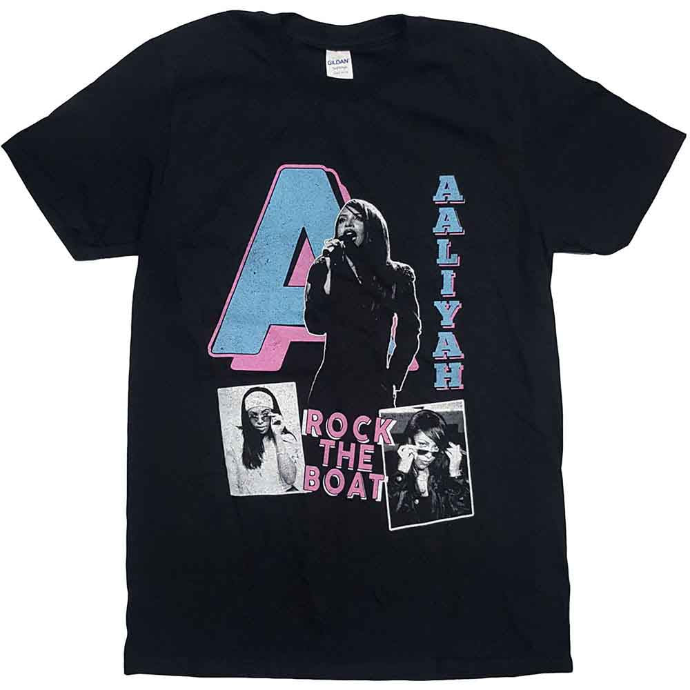 Aaliyah Unisex T-Shirt: Rock The Boat (Black)